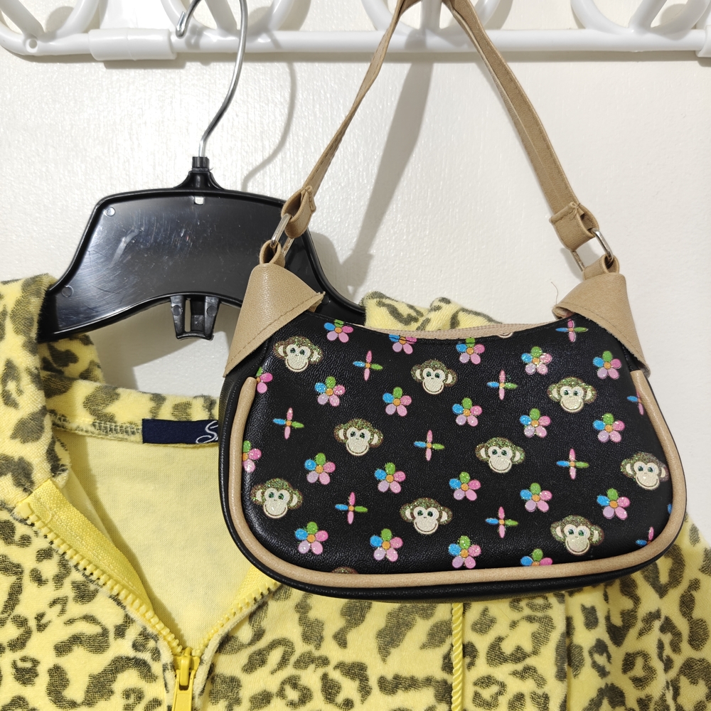 Mini Bag with Floral and Monkey Print